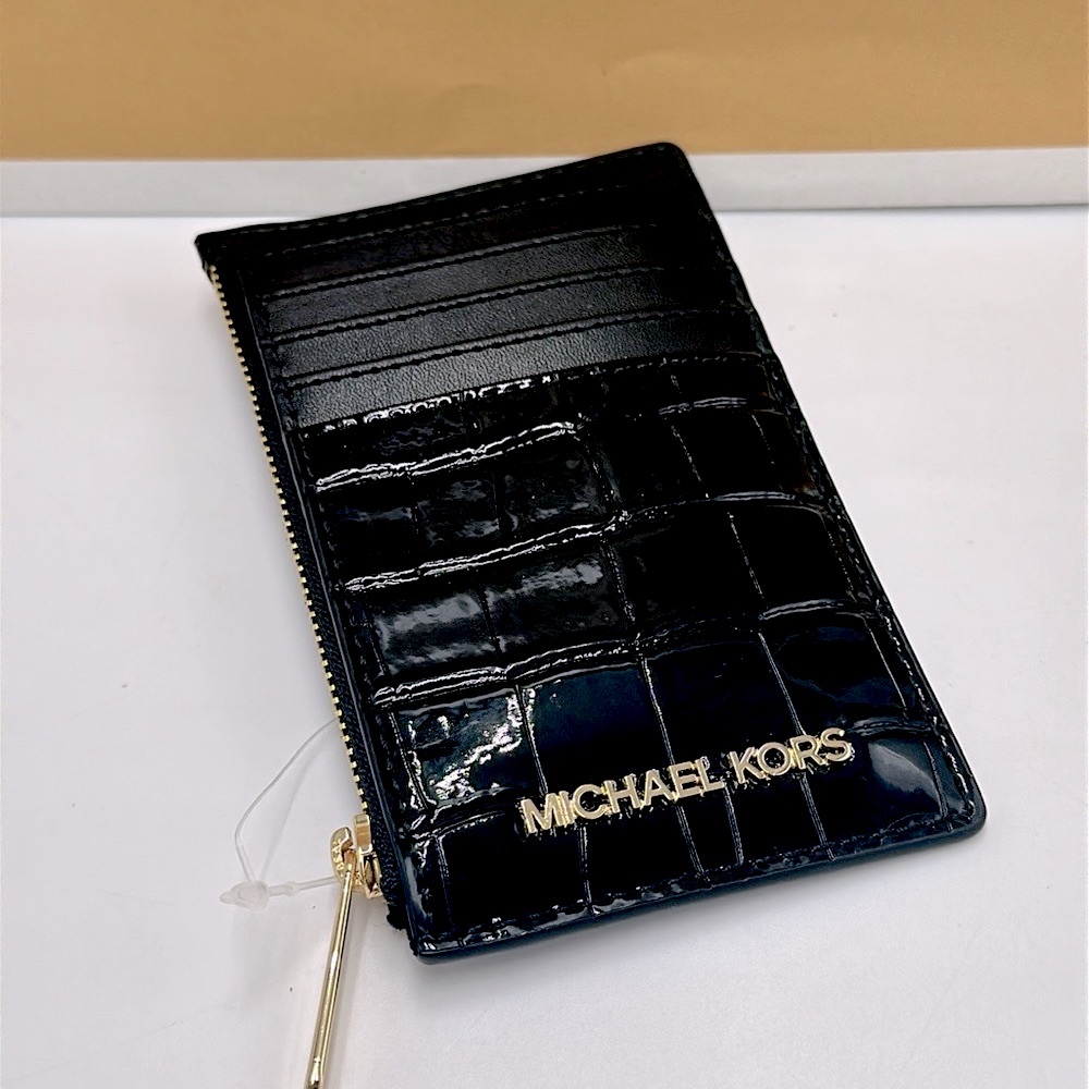 MICHAEL KORS JET SET TRAVEL MEDIUM TZ CARD CASE IN BLACK - Picture 5 of 10
